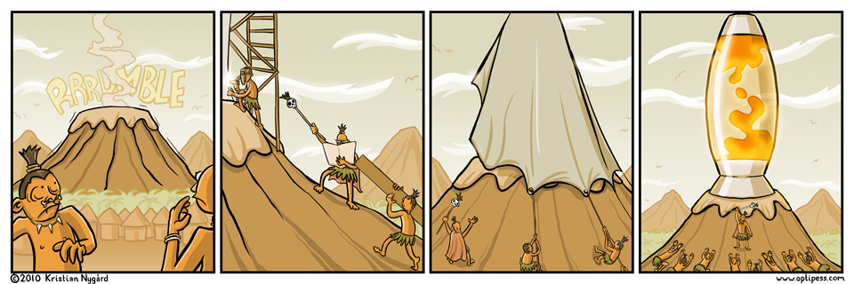 volcano comic strip